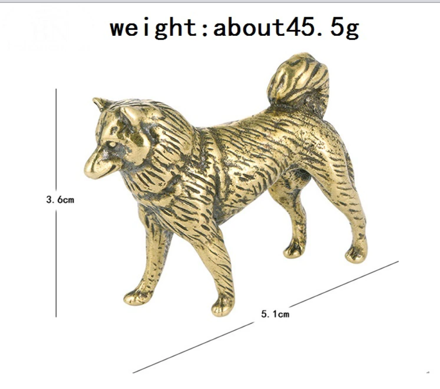 Фигурка статуэтка сувенир латунная металл латунь собака лайка хаски - фото 3 - id-p1895302662