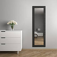 Чорне дзеркало в повний зріст на стіну 176х56 вологостійке Black Mirror у ванну кімнату