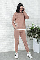 ✅ Жіночий костюм спортивного стилю, трикотажний, двонитка на весну | Комплект кофта + штани | Норма