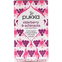 Pukka Herbs, Бузина и эхинацея, 20 пакетиков с фруктовым чаем, 40 г (1,41 унции) в Украине