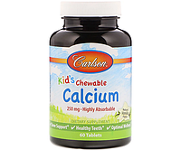 Жевательный кальций для детей Carlson Labs (Kid's Chewable Calcium) 250 мг cо вкусом ванили 60 шт