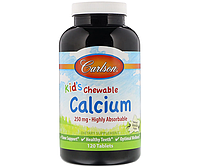 Жевательный кальций для детей Carlson Labs (Kid's Chewable Calcium) 250 мг cо вкусом ванили 120 шт