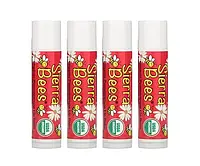 Органический бальзам для губ Sierra Bees (Organic Lip Balm) 4 штуки в упаковке гранат