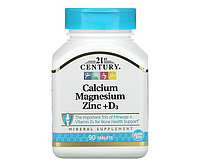 Кальцій магній цинк і вітамін Д3 21st Century (Calcium Magnesium Zinc+D3) 90 таблеток