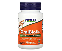 Пробиотик для здоровья ЛОР-органов NOW Foods (OralBiotic) 60 леденцов