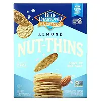 Blue Diamond, Almonds, Thins с миндалем, рисовые крекеры, с добавлением морской соли, 120,5 г (4,25 унции) в в