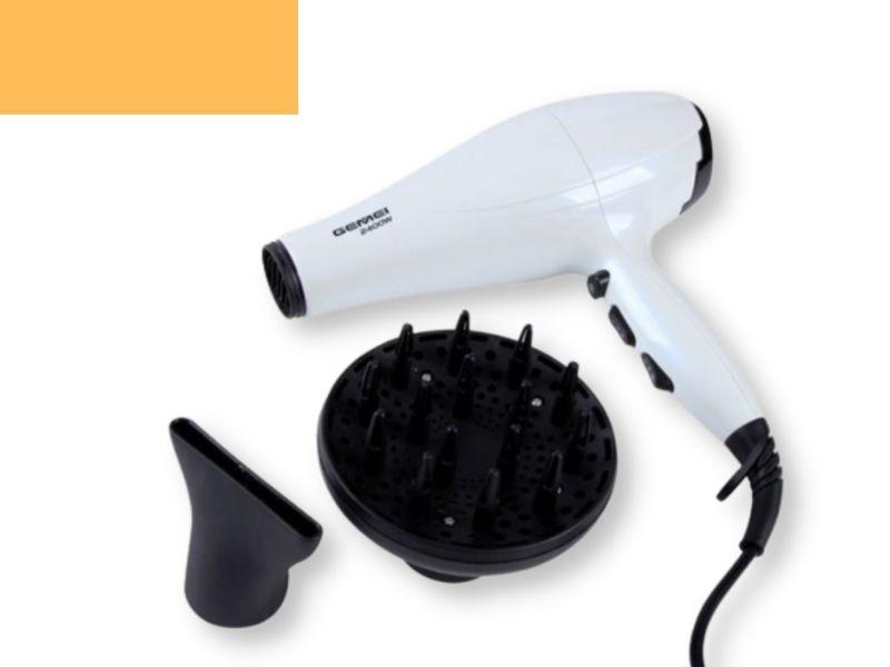 Фен професійний для волосся з 2 насадками GEMEI GM-105 2400 Вт білий (GM-105), фото 1
