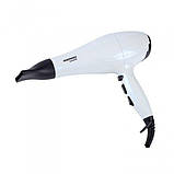 Фен професійний для волосся з 2 насадками GEMEI GM-105 2400 Вт білий (GM-105), фото 4