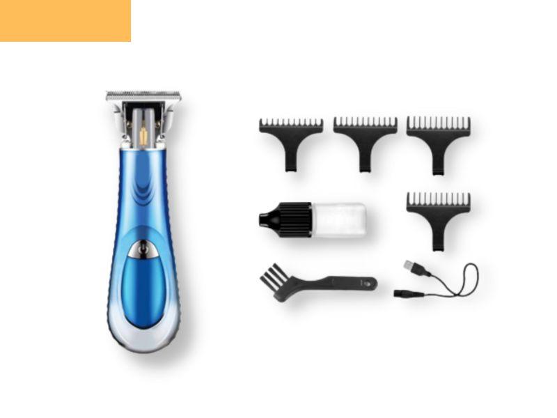 Професійна акумуляторна машинка для стрижки волосся з насадками XRPO KM-2297 синя (40964-KM-2297), фото 1