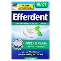 Efferdent, Антибактериальное средство для очищения зубных протезов, Fresh & Clean, 90 таблеток в Украине