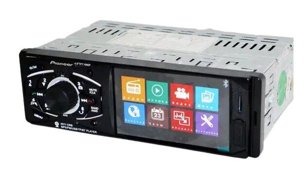 Автомагнітола 1DIN 4011 SD/MMC RM/RMVB/DVD AUX ISO роз'єм чорний (4011_1010), фото 1