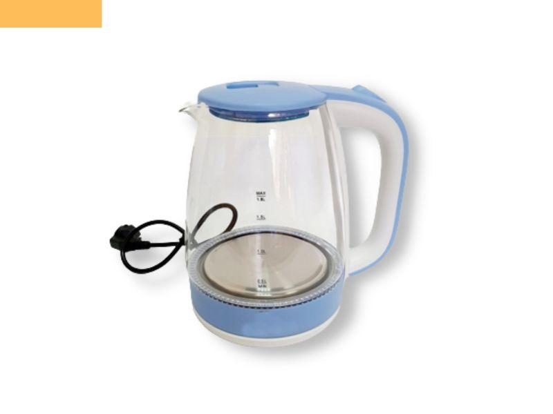 Чайник електричний на підставці скляний XPRO СВ 9410В голубий (40757-СВ 9410В), фото 1