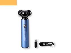 Електробритва для чоловіків роторна для вологого та сухого гоління з плаваючими головками XPRO KM-507 синя (40967-TXD-KM-507)