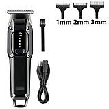 Професійна акумуляторна машинка для стрижки волосся тример з насадками  XRPO GM-659 чорна (40957-KM-659), фото 3