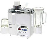 Багатофункціональний кухонний комбайн із соковичавницею, блендером і млином KNW 176N 4в1 і 2 м'якими швидкостями, фото 2