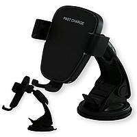 Міцний автотримач з бездротовим ЗУ та неоновим підсвічуванням JPD 1801/Q71T чорний (JPD-1801/Q71T_423)