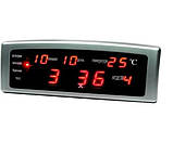 Настільний годинник з будильником та живлення від мережі (червоні цифри) Caixing CX-868-1 Чорний (CX-868-1_302), фото 4