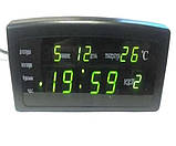 Настільний годинник з будильником та живлення від мережі (червоні цифри) Caixing CX-868-1 Чорний (CX-868-1_302), фото 5