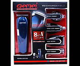 Багатофункціональний триммер 8в1 для стрижки волосся + Гребінець Gemei GM-596 Синій (GM-596_670), фото 9