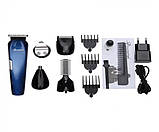 Багатофункціональний триммер 8в1 для стрижки волосся + Гребінець Gemei GM-596 Синій (GM-596_670), фото 10
