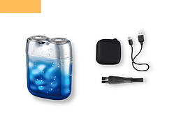 Електробритва для чоловіків роторна для вологого та сухого гоління з плаваючими головками XPRO KM-C30 синя (40966-KM-C30)