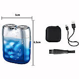 Електробритва для чоловіків роторна для вологого та сухого гоління з плаваючими головками XPRO KM-C30 синя (40966-KM-C30), фото 3