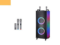 Портативна колонка бумбокс XPRO 1212 валіза 100Вт, USB, SD, FM радіо, Bluetooth, 2 мікрофона, ДК (MER-15690)