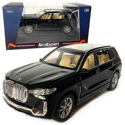Машинка металева дитяча BMW X7, БМВ,чорна, 1:32, Автоексперт, звук,світло,інерція, відкр двері,багажник,капот, 16*6*5 (GT-01120)