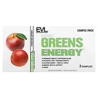 EVLution Nutrition, Stacked Greens Energy, пробники, фруктовые яблоки, 3 пакетика по 6,9 г (0,2 унции) Киев