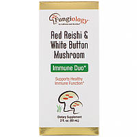 California Gold Nutrition, Fungiology, трутовик лакированный и шампиньон двуспоровый, Immune Duo, 2 жидких в