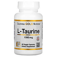 California Gold Nutrition, L-таурин, AjiPure, 1000 мг, 60 растительных капсул в Украине