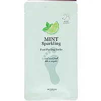 Skinfood, Mint Sparkling, Носки для пилинга ног, 1 пара, 1,41 жидкой унции (40 г) в Украине