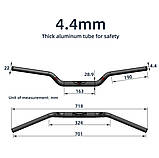 Кермо для мото 28 мм (1 1/8") колір чорний 701мм, фото 2