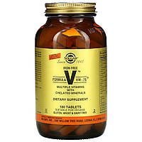 Solgar, Formula VM-75, комплексні вітаміни з мікроелементами в хелатній формі, без заліза, 180 таблеток