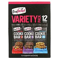 FlapJacked, Soft Baked Cookie Bar Variety Pack, Chocolate Peanut Butter, Chocolate Brownie, Chocolate Chip, 12