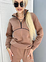 Женский Теплый спортивный костюм на флисе норма | Комплект толстовка + брюки с начесом зимний, качественный