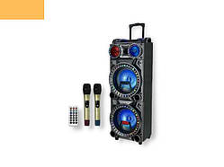 Портативна колонка бумбокс XPRO HS-TS1246 валіза 100Вт, USB, SD, FM радіо, Bluetooth, 2 мікрофона, ДК (MER-15699)