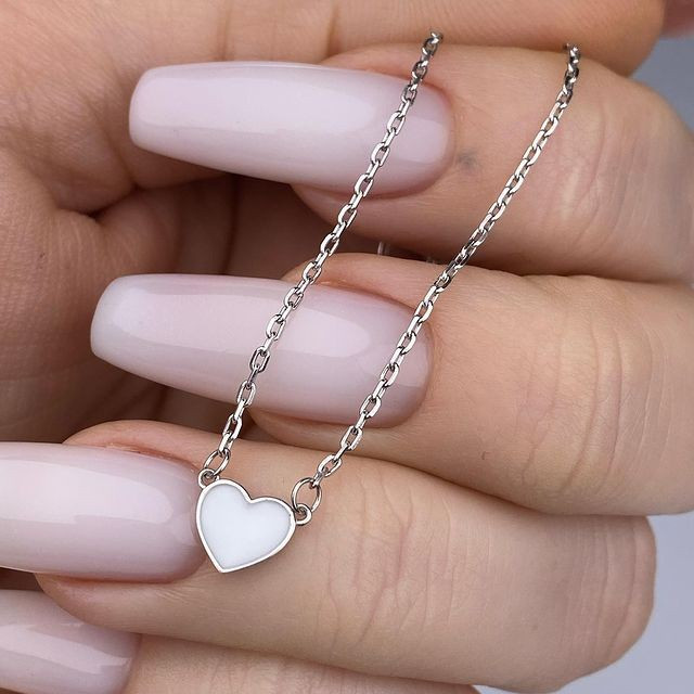 Срібне кольє Сердечка