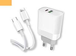 Мережевий зарядний пристрій блок живлення для телефону та планшета XPRO L64 QC3.0 18W Type-C to Type-C білий (33593-01)