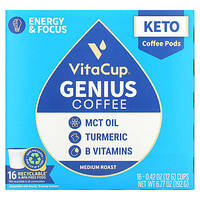 VitaCup, Genius Coffee, средней обжарки, 16 чашек по 12 г (0,42 унции) в Украине