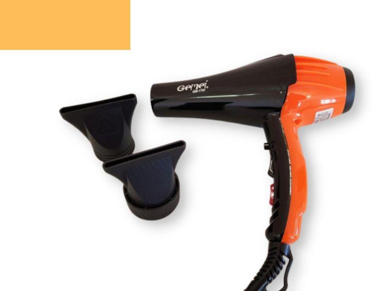 Фен професійний для волосся з насадкою GEMEI GM1751 2200 Вт чорний (LP-91045), фото 1