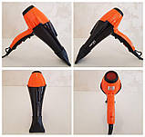 Фен професійний для волосся з насадкою GEMEI GM1751 2200 Вт чорний (LP-91045), фото 3