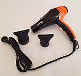 Фен професійний для волосся з насадкою GEMEI GM1751 2200 Вт чорний (LP-91045), фото 4