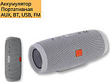 Портативна колонка XPRO Charge 3+ mini 10Вт USB, AUX, FM, Bluetooth сріблястий (DV-169328), фото 2