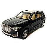Машинка металева дитяча BMW X7, БМВ,чорна, 1:32, Автоексперт, звук,світло,інерція, відкр двері,багажник,капот, 16*6*5 (GT-01120), фото 4