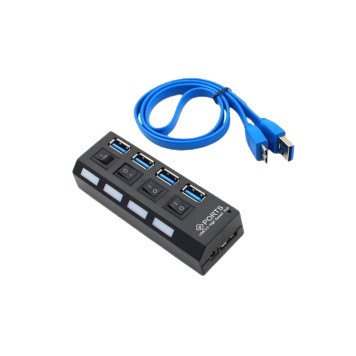 USB HUB 4 Port 3.0 UH-401 4 в 1 компактний чорний (AM-2094_260)