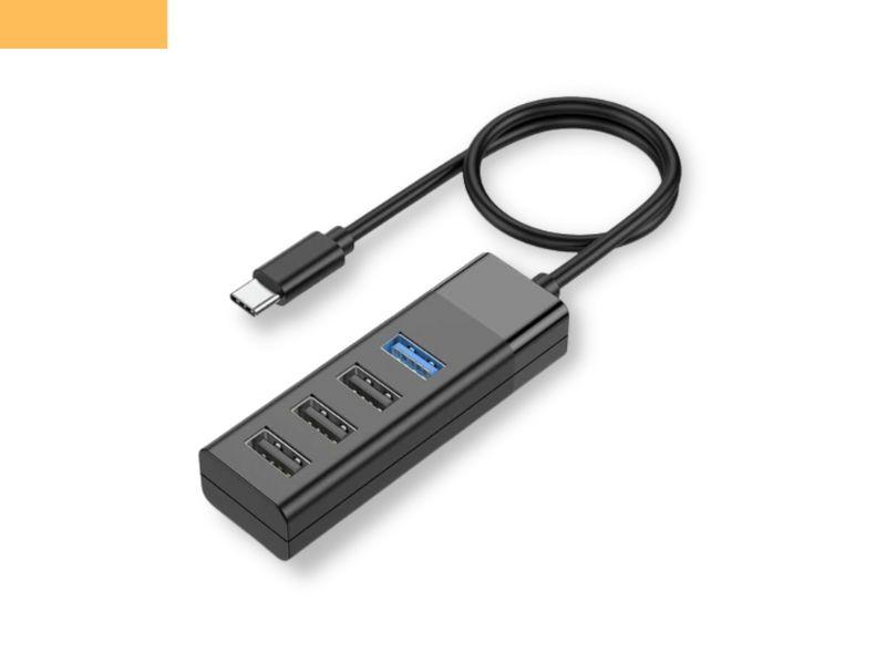 Док-станція Хаб USB перехідник XPRO HB25 4-in-1 із входом Type-C чорний (34376-01)