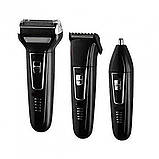 Професійна машинка для стрижки волосся тример бритва 3 в 1 XRPO GM 598 чорна (GM 598), фото 3