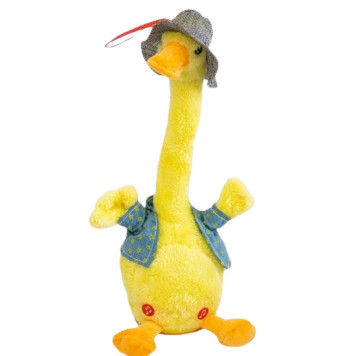 Інтерактивна іграшка Dansing duck 100 пісень підсвічування повторює жовтий слова (TWM-4261_358), фото 1