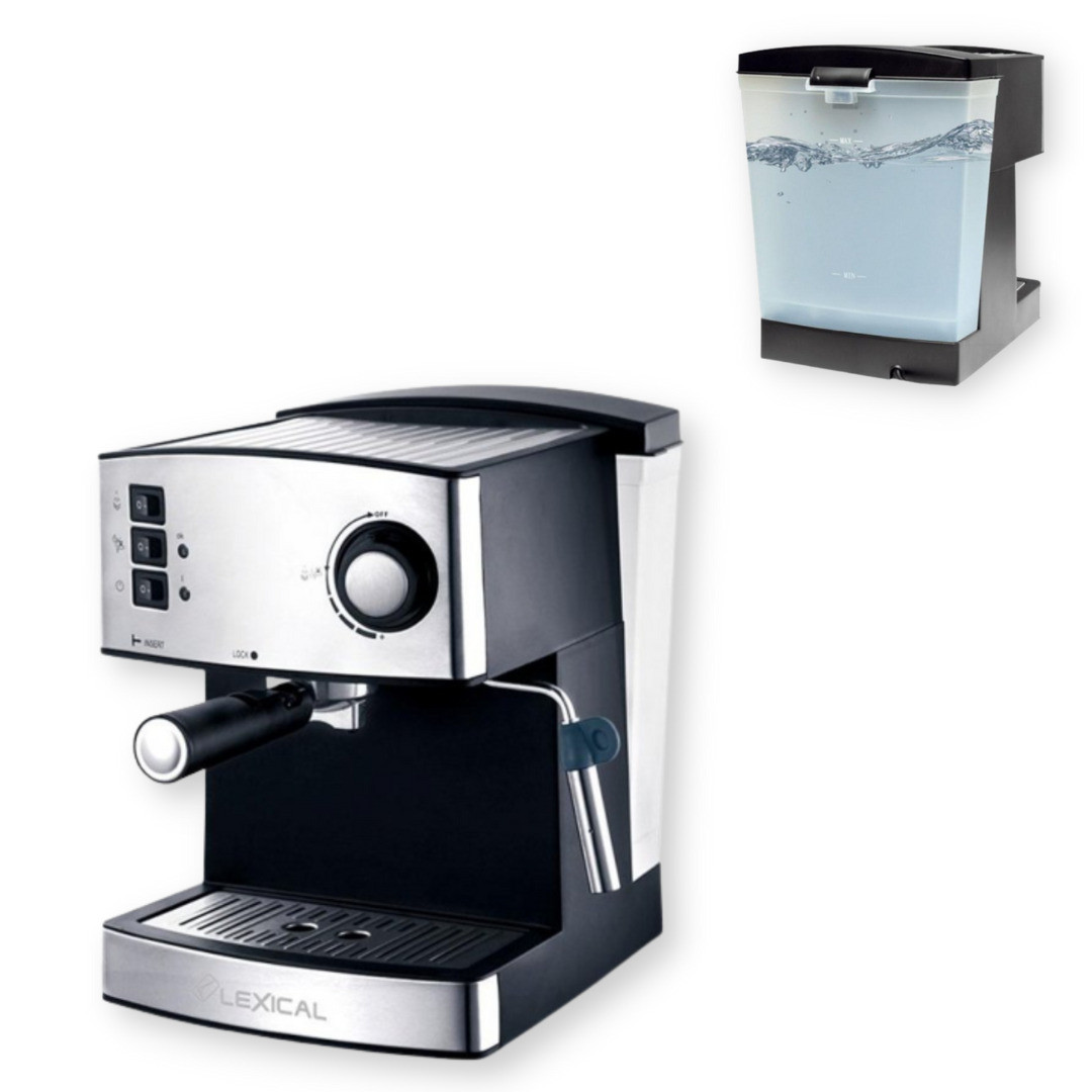 Кавоварка Espresso з капучинатором Lexical LEM-0602 захист від перегріву 850 Вт нержавіюча сталь/чорний (LEM-0602_2804), фото 1